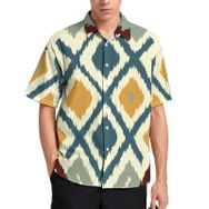 AILLOSA YH-307 Aloha Hawaii 3D Desen Kısa Kollu Erkek Gömlek