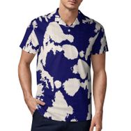 AILLOSA YH-31 3D Baskılı Desen Kısa Kollu Polo Yaka Erkek T-shirt