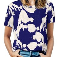 AILLOSA YH-31 Tamamı Baskılı Kısa Kollu Yuvarlak Yaka Kadın T-shirt