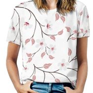 AILLOSA YH-313 Tamamı Baskılı Kısa Kollu Yuvarlak Yaka Kadın T-shirt