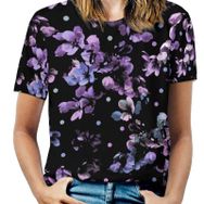 AILLOSA YH-317 Tamamı Baskılı Kısa Kollu Yuvarlak Yaka Kadın T-shirt