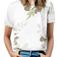 AILLOSA YH-318 Tamamı Baskılı Kısa Kollu Yuvarlak Yaka Kadın T-shirt