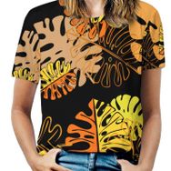 AILLOSA YH-323 Tamamı Baskılı Kısa Kollu Yuvarlak Yaka Kadın T-shirt
