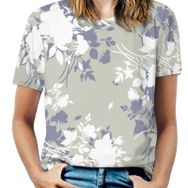 AILLOSA YH-326 Tamamı Baskılı Kısa Kollu Yuvarlak Yaka Kadın T-shirt
