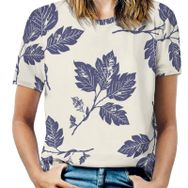 AILLOSA YH-33 Tamamı Baskılı Kısa Kollu Yuvarlak Yaka Kadın T-shirt