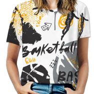 AILLOSA YH-330 Tamamı Baskılı Kısa Kollu Yuvarlak Yaka Kadın T-shirt