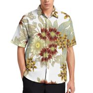 AILLOSA YH-336 Aloha Hawaii 3D Desen Kısa Kollu Erkek Gömlek