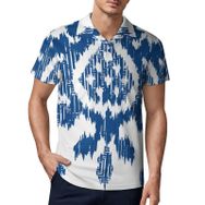 AILLOSA YH-34 3 3D Baskılı Desen Kısa Kollu Polo Yaka Erkek T-shirt
