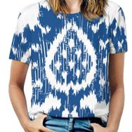 AILLOSA YH-34 Tamamı Baskılı Kısa Kollu Yuvarlak Yaka Kadın T-shirt