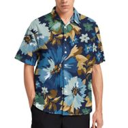 AILLOSA YH-340 Aloha Hawaii 3D Desen Kısa Kollu Erkek Gömlek