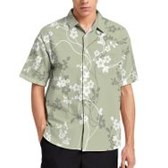 AILLOSA YH-343 Aloha Hawaii 3D Desen Kısa Kollu Erkek Gömlek