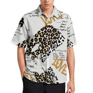 AILLOSA YH-344 Aloha Hawaii 3D Desen Kısa Kollu Erkek Gömlek