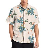 AILLOSA YH-345 Aloha Hawaii 3D Desen Kısa Kollu Erkek Gömlek