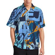 AILLOSA YH-347 Aloha Hawaii 3D Desen Kısa Kollu Erkek Gömlek