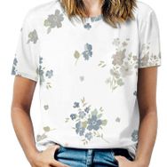 AILLOSA YH-348 Tamamı Baskılı Kısa Kollu Yuvarlak Yaka Kadın T-shirt