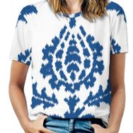 AILLOSA YH-35 Tamamı Baskılı Kısa Kollu Yuvarlak Yaka Kadın T-shirt