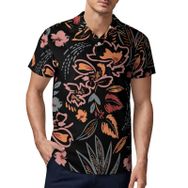 AILLOSA YH-350 3D Baskılı Desen Kısa Kollu Polo Yaka Erkek T-shirt
