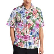 AILLOSA YH-351 Aloha Hawaii 3D Desen Kısa Kollu Erkek Gömlek