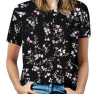 AILLOSA YH-353 Tamamı Baskılı Kısa Kollu Yuvarlak Yaka Kadın T-shirt