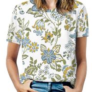 AILLOSA YH-354 Tamamı Baskılı Kısa Kollu Yuvarlak Yaka Kadın T-shirt