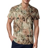 AILLOSA YH-355 3D Baskılı Desen Kısa Kollu Polo Yaka Erkek T-shirt