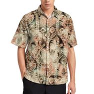 AILLOSA YH-355 Aloha Hawaii 3D Desen Kısa Kollu Erkek Gömlek