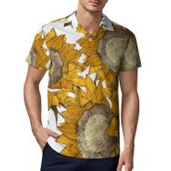 AILLOSA YH-359 3D Baskılı Desen Kısa Kollu Polo Yaka Erkek T-shirt