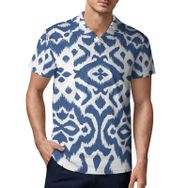 AILLOSA YH-36 3D Baskılı Desen Kısa Kollu Polo Yaka Erkek T-shirt