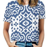AILLOSA YH-36 Tamamı Baskılı Kısa Kollu Yuvarlak Yaka Kadın T-shirt