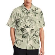 AILLOSA YH-360 Aloha Hawaii 3D Desen Kısa Kollu Erkek Gömlek