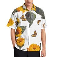 AILLOSA YH-361 Aloha Hawaii 3D Desen Kısa Kollu Erkek Gömlek