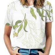 AILLOSA YH-364 Tamamı Baskılı Kısa Kollu Yuvarlak Yaka Kadın T-shirt