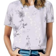 AILLOSA YH-367 Tamamı Baskılı Kısa Kollu Yuvarlak Yaka Kadın T-shirt