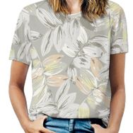 AILLOSA YH-369 Tamamı Baskılı Kısa Kollu Yuvarlak Yaka Kadın T-shirt