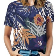 AILLOSA YH-377 Tamamı Baskılı Kısa Kollu Yuvarlak Yaka Kadın T-shirt