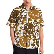 AILLOSA YH-380 Aloha Hawaii 3D Desen Kısa Kollu Erkek Gömlek
