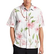 AILLOSA YH-388 Aloha Hawaii 3D Desen Kısa Kollu Erkek Gömlek