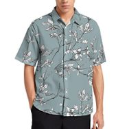 AILLOSA YH-389 Aloha Hawaii 3D Desen Kısa Kollu Erkek Gömlek