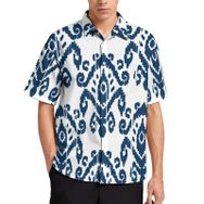 AILLOSA YH-39 Aloha Hawaii 3D Desen Kısa Kollu Erkek Gömlek