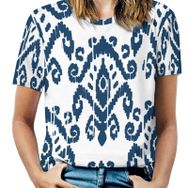 AILLOSA YH-39 Tamamı Baskılı Kısa Kollu Yuvarlak Yaka Kadın T-shirt