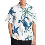 AILLOSA YH-394 Aloha Hawaii 3D Desen Kısa Kollu Erkek Gömlek