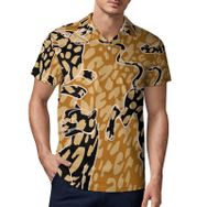 AILLOSA YH-399 3D Baskılı Desen Kısa Kollu Polo Yaka Erkek T-shirt