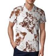 AILLOSA YH-400 3D Baskılı Desen Kısa Kollu Polo Yaka Erkek T-shirt