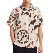 AILLOSA YH-402 Aloha Hawaii 3D Desen Kısa Kollu Erkek Gömlek