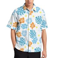 AILLOSA YH-404 Aloha Hawaii 3D Desen Kısa Kollu Erkek Gömlek