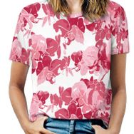 AILLOSA YH-405 Tamamı Baskılı Kısa Kollu Yuvarlak Yaka Kadın T-shirt