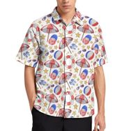 AILLOSA YH-408 Aloha Hawaii 3D Desen Kısa Kollu Erkek Gömlek