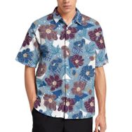 AILLOSA YH-409 Aloha Hawaii 3D Desen Kısa Kollu Erkek Gömlek