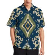 AILLOSA YH-41 Aloha Hawaii 3D Desen Kısa Kollu Erkek Gömlek