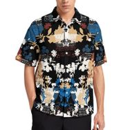 AILLOSA YH-410 Aloha Hawaii 3D Desen Kısa Kollu Erkek Gömlek